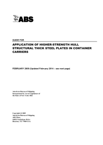 application of higher-strength hull structural thick steel plates