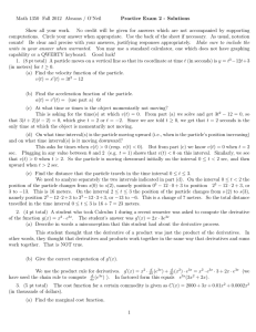 Math 1350 Fall 2012 Abrams / O`Neil Practice Exam 2