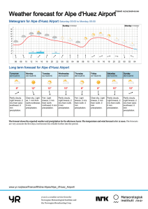 Weather forecast for Alpe d`Huez Airport