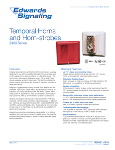 Data Sheet S85001-0341 -- Temporal Horns and Horn