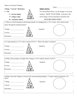 Ohms Law Worksheet