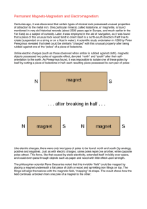 Permanent Magnets-Magnetism and Electromagnetism.