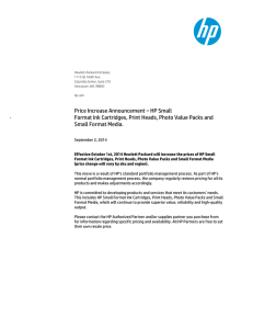 Price Increase Announcement – HP Small Format Ink Cartridges