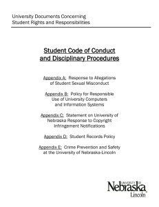 Student Code of Conduct and Disciplinary Procedures