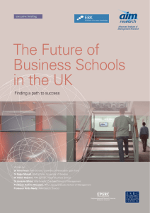 The Future of Business Schools in the UK