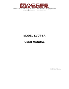 MODEL LVDT-8A USER MANUAL - ACCES I/O Products, Inc.