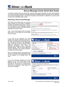 Secure Message Center Quick Start Guide