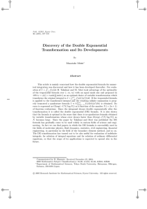 Discovery of the Double Exponential Transformation and Its