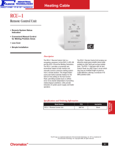 RCU–1 Remote Control Unit - Faber Industrial Technologies