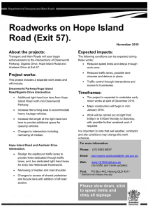 Roadworks on Hope Island Road - Department of Transport and