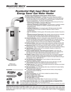Residential High Input Direct Vent Energy Saver Gas Water Heater