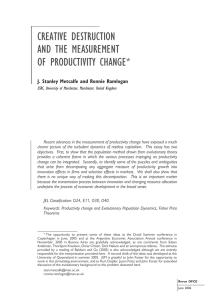 creative destruction and the measurement of productivity change