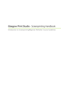 Glasgow Print Studio - Screenprinting Handbook