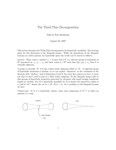 The Thick-Thin Decomposition