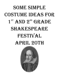 Some simple costume ideas for 1st and 2nd grade shakespeare