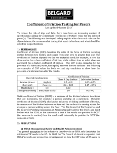 Coefficient of Friction Testing for Pavers