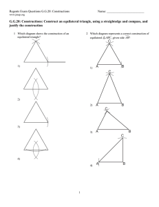 G.G.20: Constructions: Construct an equilateral triangle, using a