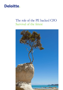 The role of the PE backed CFO Survival of the fittest