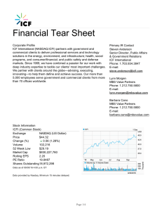 Financial Tear Sheet