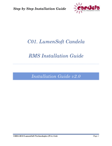 C01. LumenSoft Candela RMS Installation Guide