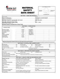 MSDS Emery Cloth Products