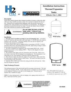Installation Instructions Thermal Expansion Tanks