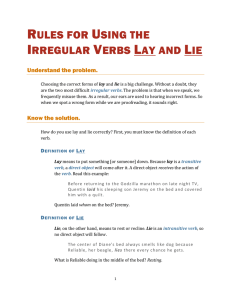 Rules for Using the Irregular Verbs Lay and Lie