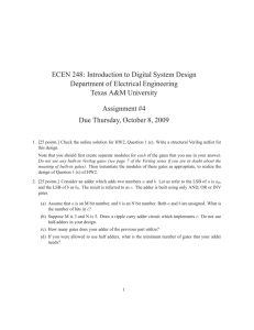 ECEN 248: Introduction to Digital System Design Department of