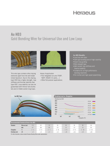 Au HD3 Gold Bonding Wire for Universal Use and Low Loop