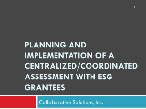 planning and implementation of a centralized/coordinated
