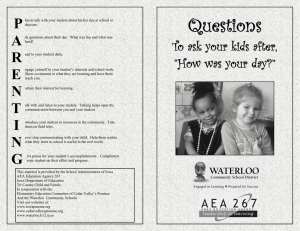 Questions to Ask Your Children - Waterloo Community School District
