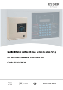 Installation Instruction / Commissioning Fire Alarm Control Panel