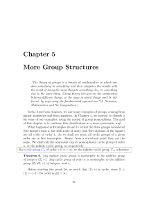 Chapter 5 More Group Structures