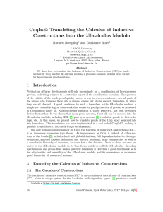 CoqInE: Translating the Calculus of Inductive - CEUR