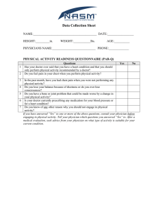physical activity readiness questionnaire