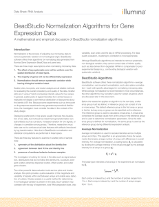 BeadStudio Normalization Algorithms for Gene Expression
