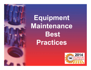 Equipment Maintenance Best Practices Equipment Maintenance