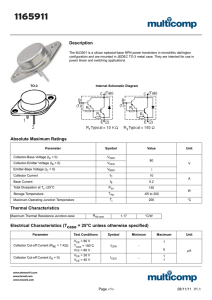 Multicomp MJ3001 datasheet: pdf