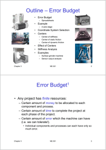 Error Budget - METU | Department of Mechanical Engineering