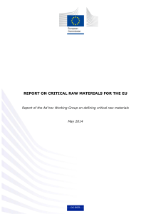 report on critical raw materials for the eu