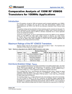 Comparative Analysis of 150W RF VDMOS Transistors