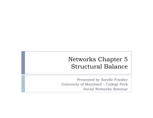 Networks Chapter 5 Structural Balance