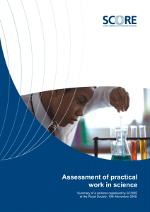 Assessment of practical work in science