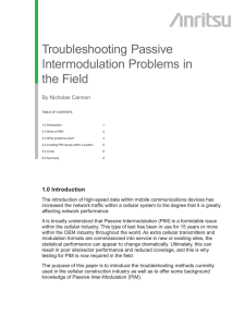 Troubleshooting Passive Intermodulation Problems in the Field