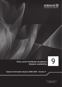 Entry Level Certificate (Academic) (Subject availability)