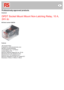 DPDT Socket Mount Mount Non-Latching Relay, 10 A, 24V dc