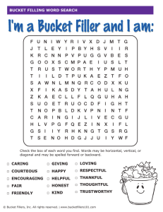 Word Search - Bucket Fillers