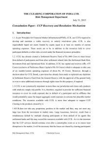 Consultation Paper: CCP Recovery and Resolution Mechanism