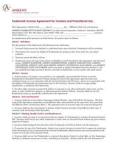 Trademark License Agreement for Vendors and Promotional Use