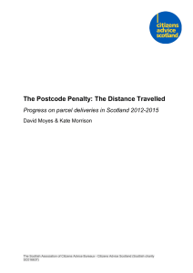 The Postcode Penalty: The Distance Travelled